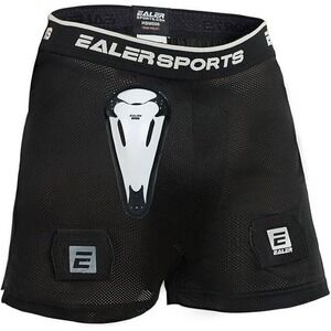 MSRP $36 EALER HSM500 Men's S Snug Hockey Shorts Supporter, Core Mesh Jock